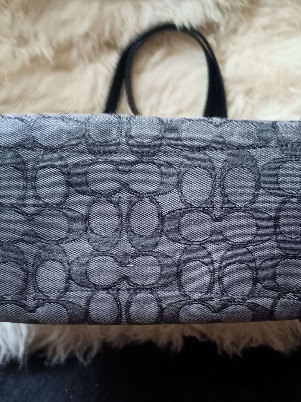 Coach Signature Canvas Tote Bag - Black/Gray - Picture 4 of 6